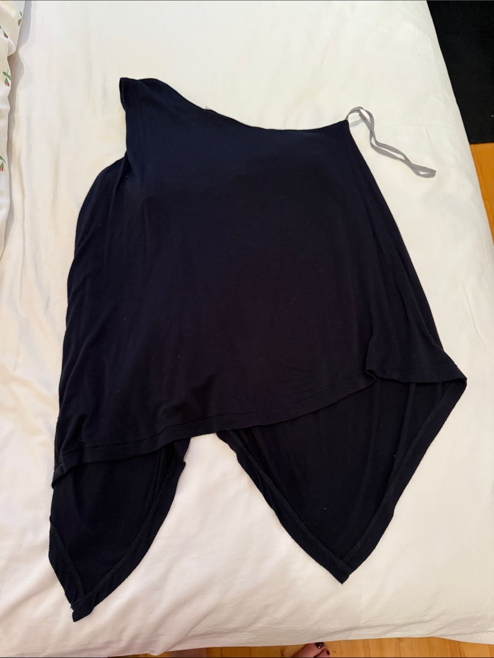 7 For All Mankind One-Shoulder Navy Blue Sleeveless Top - Picture 5 of 5